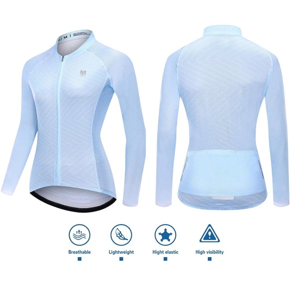 Women's Cycle Long Sleeve Bike Mountain Riding Wear with Padded Long Pants Sets - Picture 1 of 12